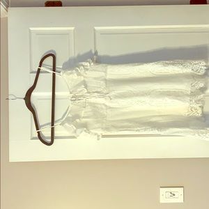 White lace mini dress.